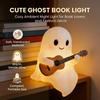 Resin Ghost Night Light Warm LED for Halloween Bookshelf Decor USB Powered Unique Spooky Design for Home Party Gift