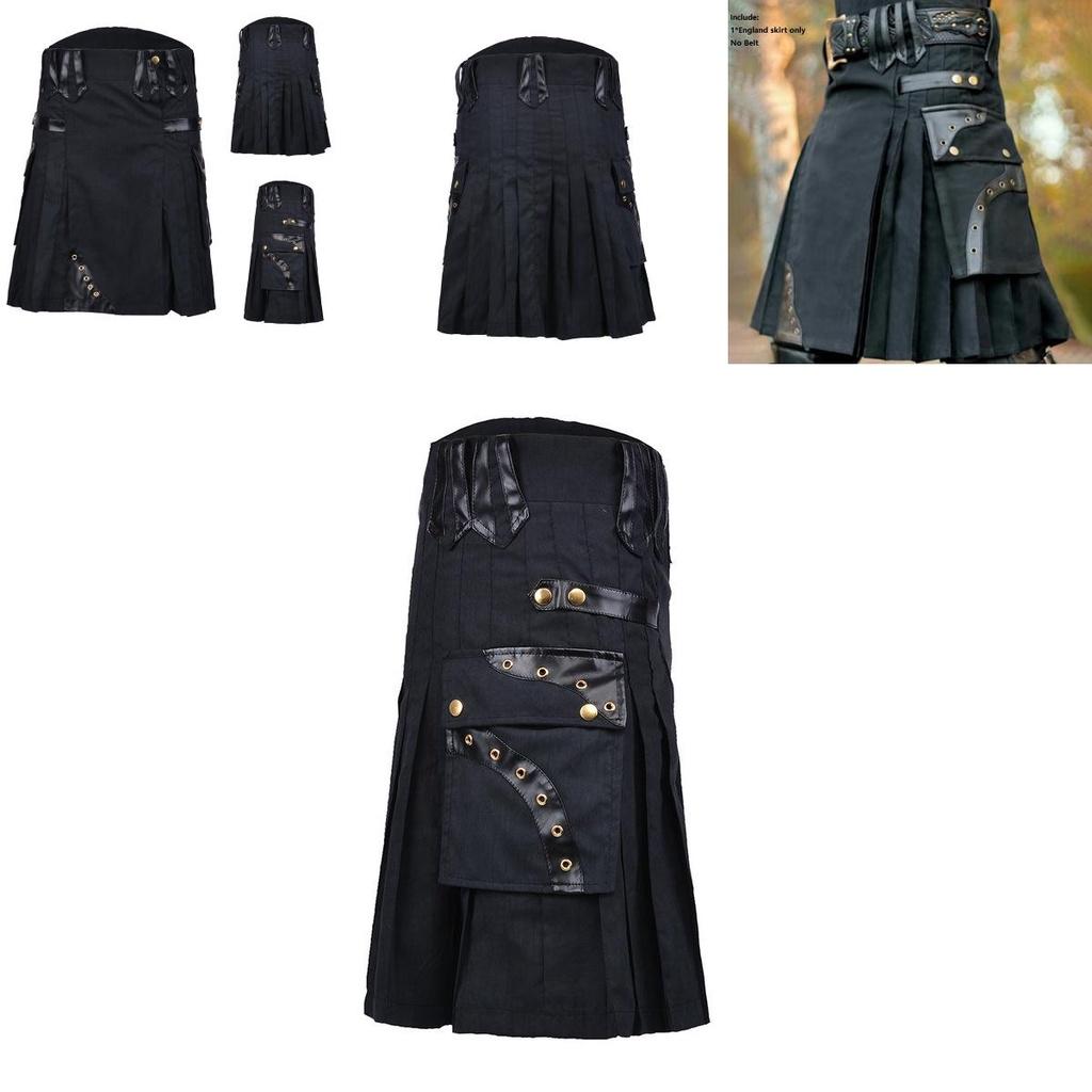 Elegant Medieval Scottish Mens Kilt For Authentic Vintage Cosplay Costumes