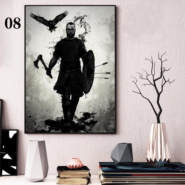 Плакат в рамке из цельного дерева и принты, горячие бронированные самураи, Япония, аниме, художественные работы, картины, искусство, модные настенные картины на холсте для гостиной, домашний декор