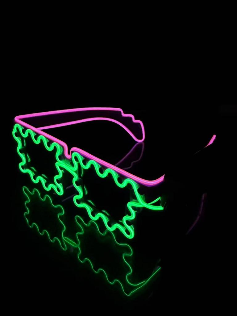 Wireless El Luminous Glasses Disco Luminous Led Online Celebrity Sunglasses Pixel Ktv Bar Atmosphere Concert Flash.