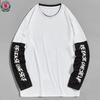 2021 Autumn New 100% Cotton Long Sleeve Patchwork T-Shirt O-Neck Hip Hop Tshirt Streetwear Casual Tee Shirts 424