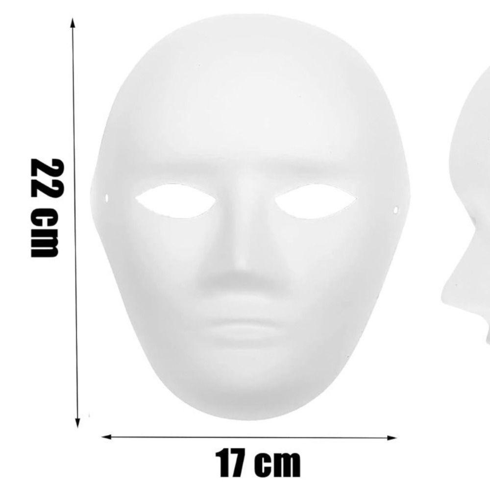 5Pcs Blank Surface DIY Full Face Masks White Paintable Craft Masks Paper Mache Masks for Cosplay