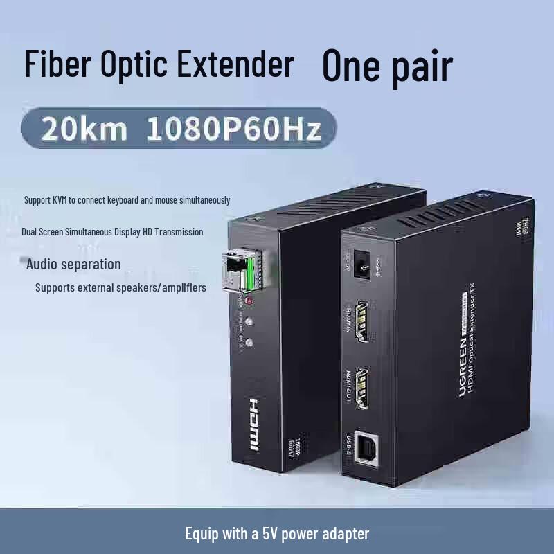 Ugreen 4K HDMI KVM Оптоволоконный удлинитель