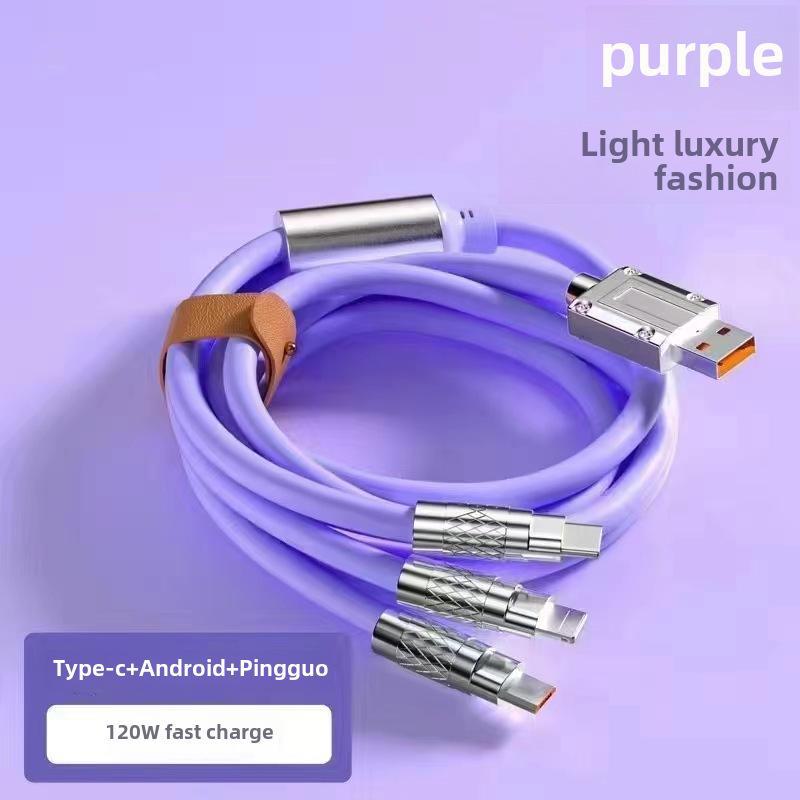 Кабель для сверхбыстрой зарядки - 120 Вт цинковый сплав 1-к-3 кабель для передачи данных для мобильных телефонов