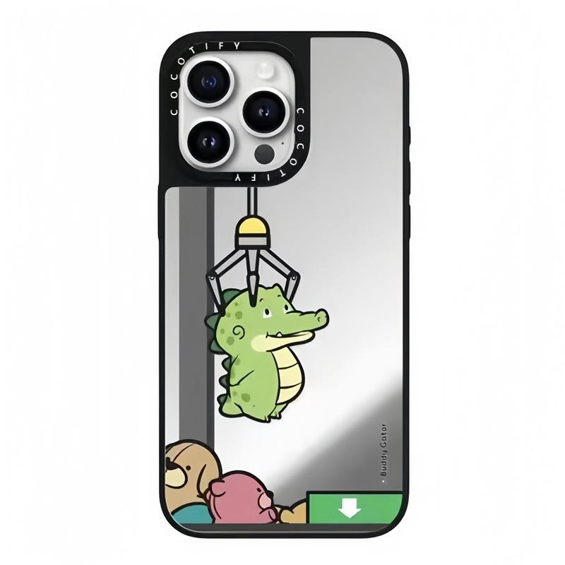 Маленький Крокодил для IPhone16Pro для Apple15Promax Чехол для Мобильного Телефона12Зеркало13Модный Бренд Креативность14