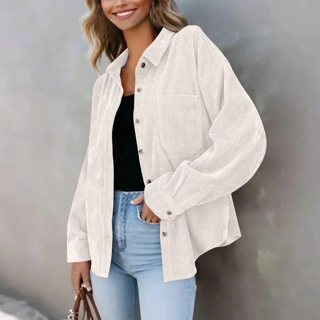 Женская повседневная однотонная свободная куртка с лацканами на пуговицах больших размеров