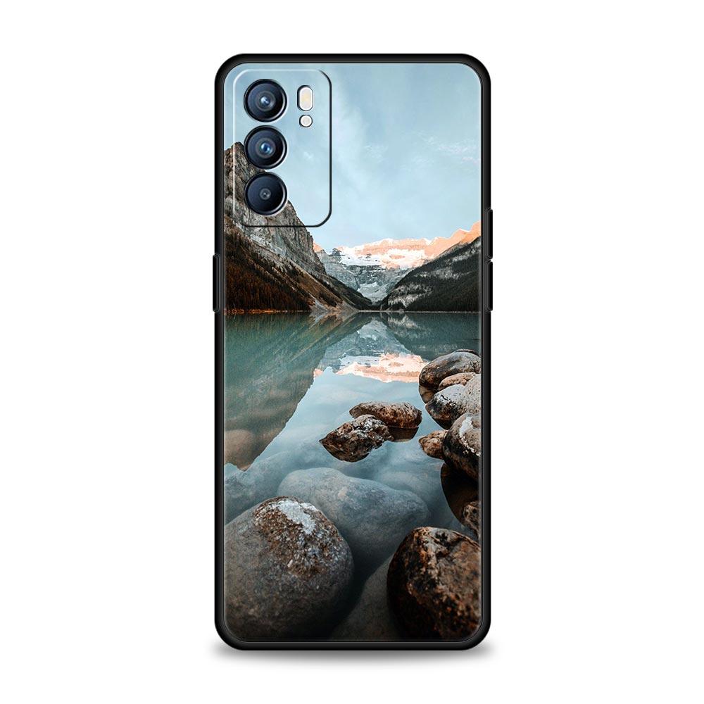 Waterfall Nature Trees Ship Phone Case For Oppo A54 A53 A52 A9 2020 A15 A95 A16 A76 A74 A12 Find X5 SE Reno6 Pro Plus 5G Cover