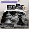 Chess Pattern Bedding uilt Set uilt Cover Pillowcase Home Decoration Birthday Gift (1 * duvet cover + 2 * pillowcase without core)