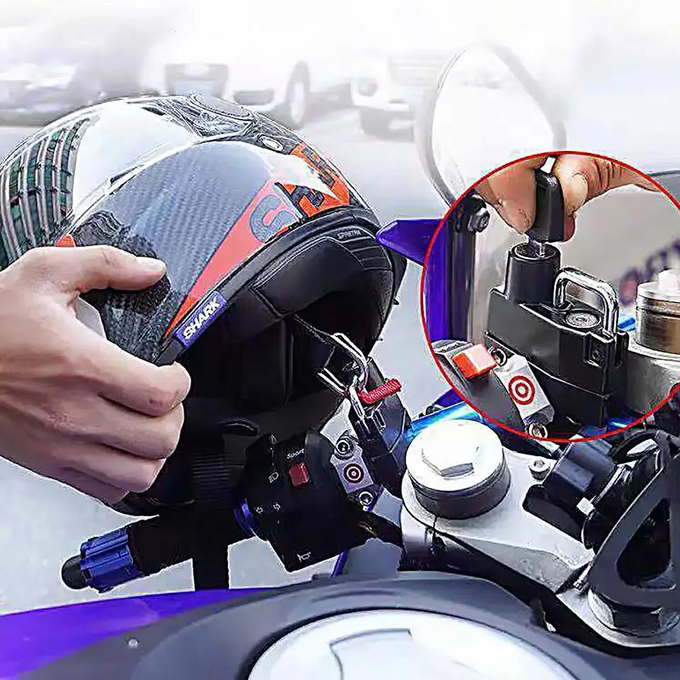 Универсальные мотоциклетные рули Крюк для шлема Замок Прочный металл Противоугонная безопасность Мотоциклетные велосипедные тросовые замки для шлема
