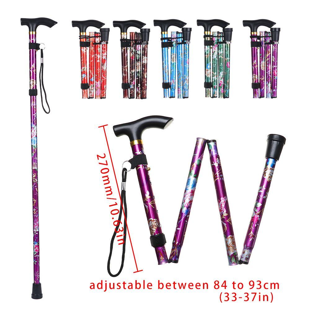Elderly Care Gift Hiking Poles Telescopic Walking Cane Non-slip Crutches Folding Trekking Stick