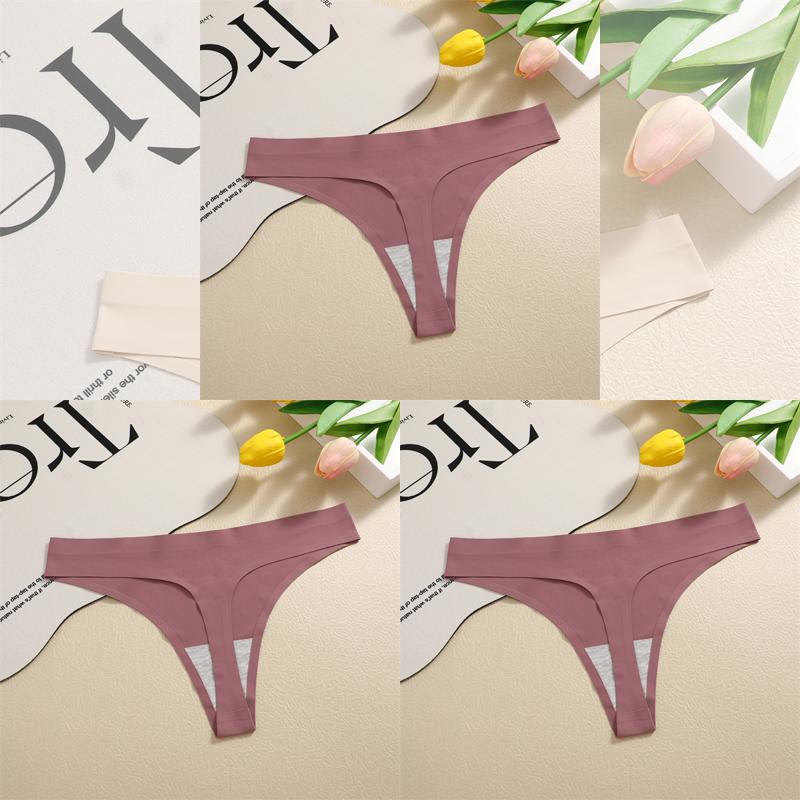 FINETOO 3шт бесшовные женские стринги сексуальные женские трусики шелковое атласное нижнее белье стринги с низкой талией невидимые трусы T-Back Hot