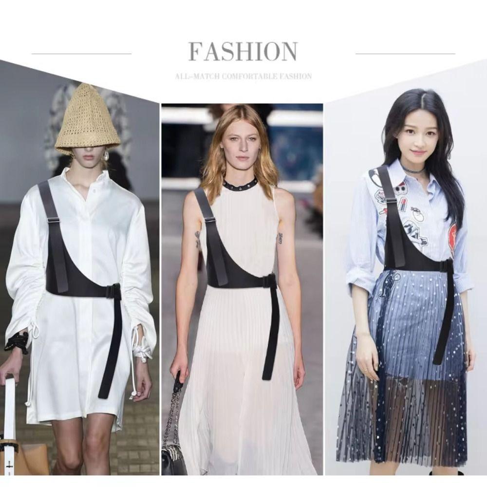 Необычный дизайн Ремень на одно плечо Пояс Панк Платье Кушаки Мода Женский Пояс-портупея на талию Юбка