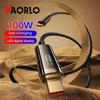 VAORLO Светодиодный дисплей, кабель для быстрой зарядки, 100 Вт, Super Charge USB-C, PD-C, USB для iPhone Type-C, для iPhone, высокоскоростной зарядный кабель для передачи данных