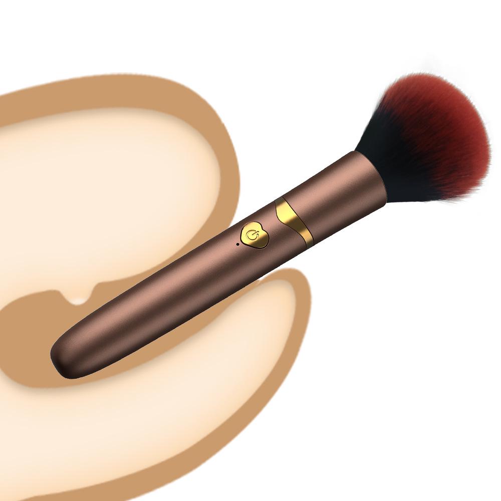 Многофункциональный вибрирующий массажер с 10 скоростями и кисть для макияжа с мягкой щетиной для женщин