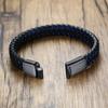 Medical Emergency Alert Bracelet Diabetes 1 Reminder Jewelry Leather Black Stainless Steel Bracelet Free Custom Jewelry