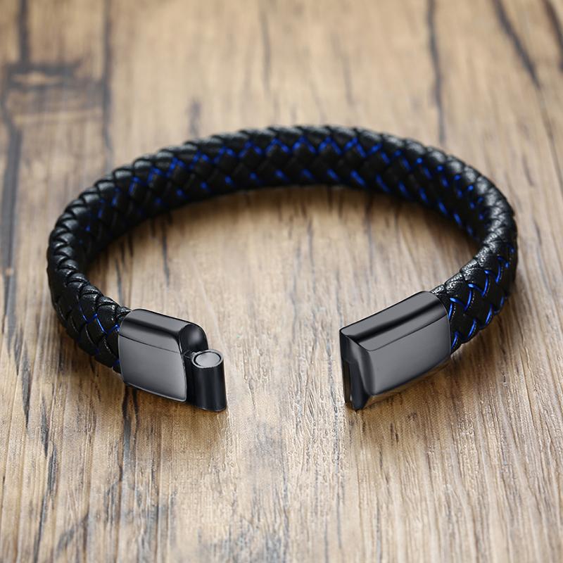 Medical Emergency Alert Bracelet Diabetes 1 Reminder Jewelry Leather Black Stainless Steel Bracelet Free Custom Jewelry