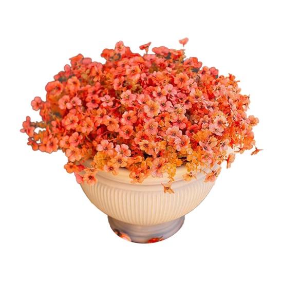 12 пучков искусственных цветов для улицы, разноцветная ипомея с эвкалиптом, устойчивый к УФ-излучению искусственный шелковый цветок для весны и лета, для дома, кашпо, крыльца