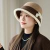 Fashion Wool Retro Bucket Hat Autumn and Winter Women's Warm Plush Basin Hat