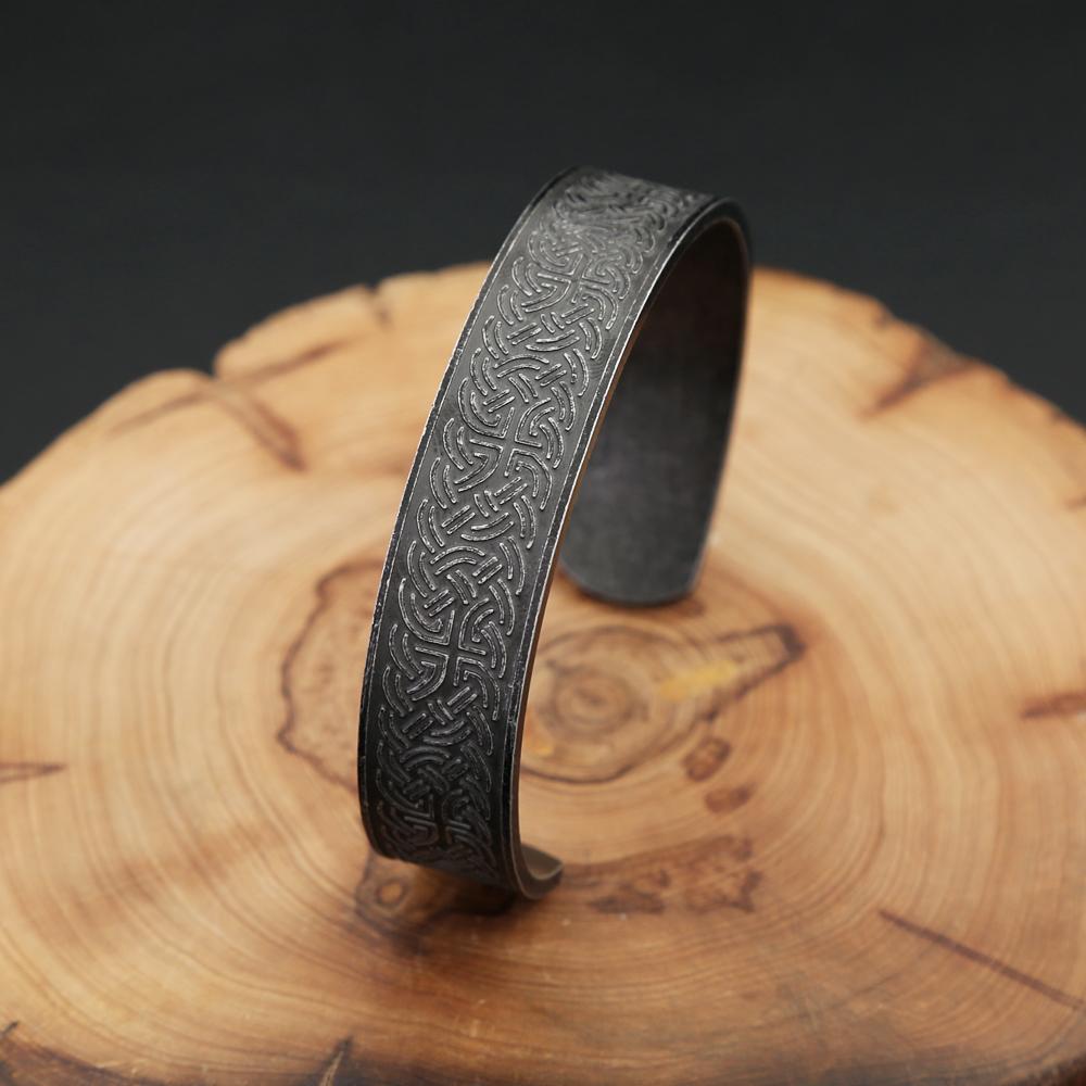 Винтажный браслет-манжета с кельтским узлом викингов для мужчин и женщин, из нержавеющей стали 316L, скандинавский амулет, браслет-шарм, ювелирное украшение, подарок.