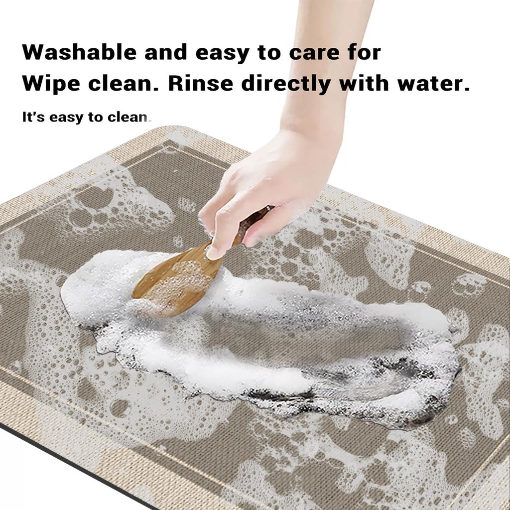 Retro Kitchen Mat Non-Slip Kitchen Rugs Long Area Carpet Absorbent Drying Laundry Rug For Living Room Washable