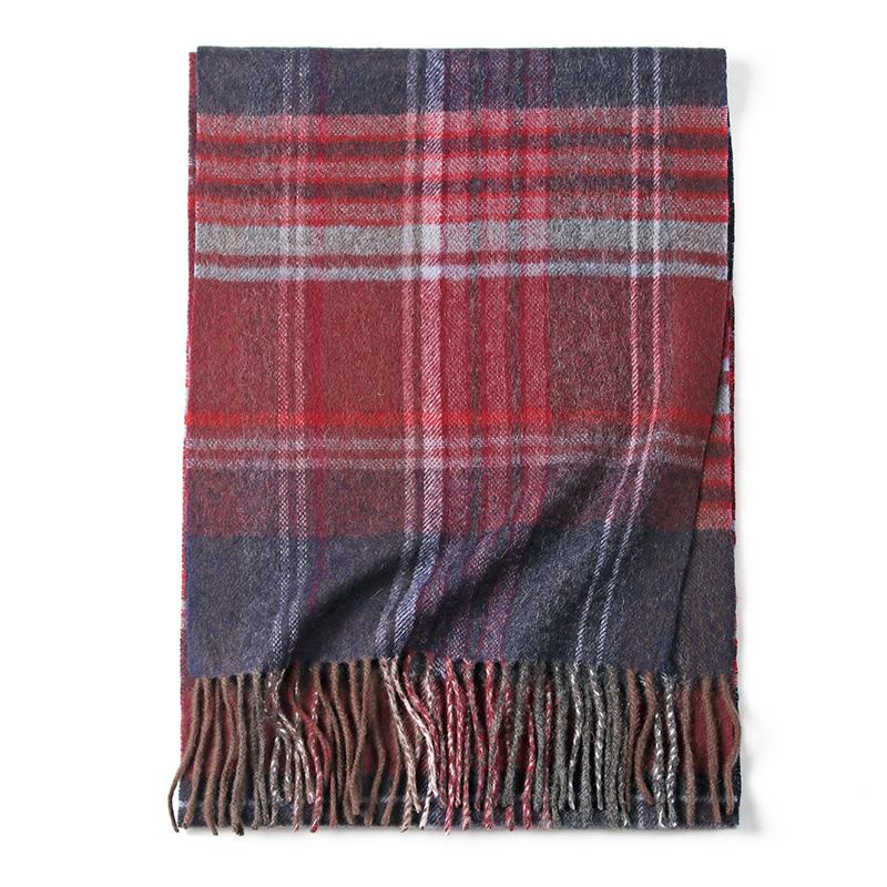 Women Scarf 100% Wool MODERN NEW SAGA Knitted Wool Scarves Plaid Shawl Autumn Winter Thick Warm Female Knit Scarf