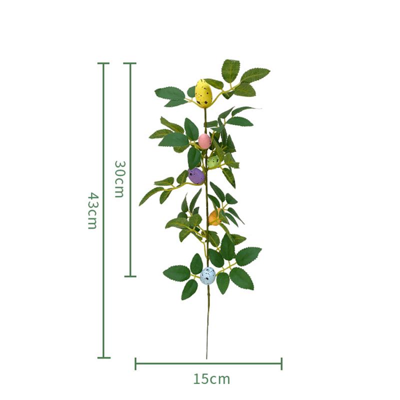 1PC Easter Eggs Branch Tree Foam Painting Easter Decoration for Easter Branch DIY Flower Arrangements Easter Desktop Decoration