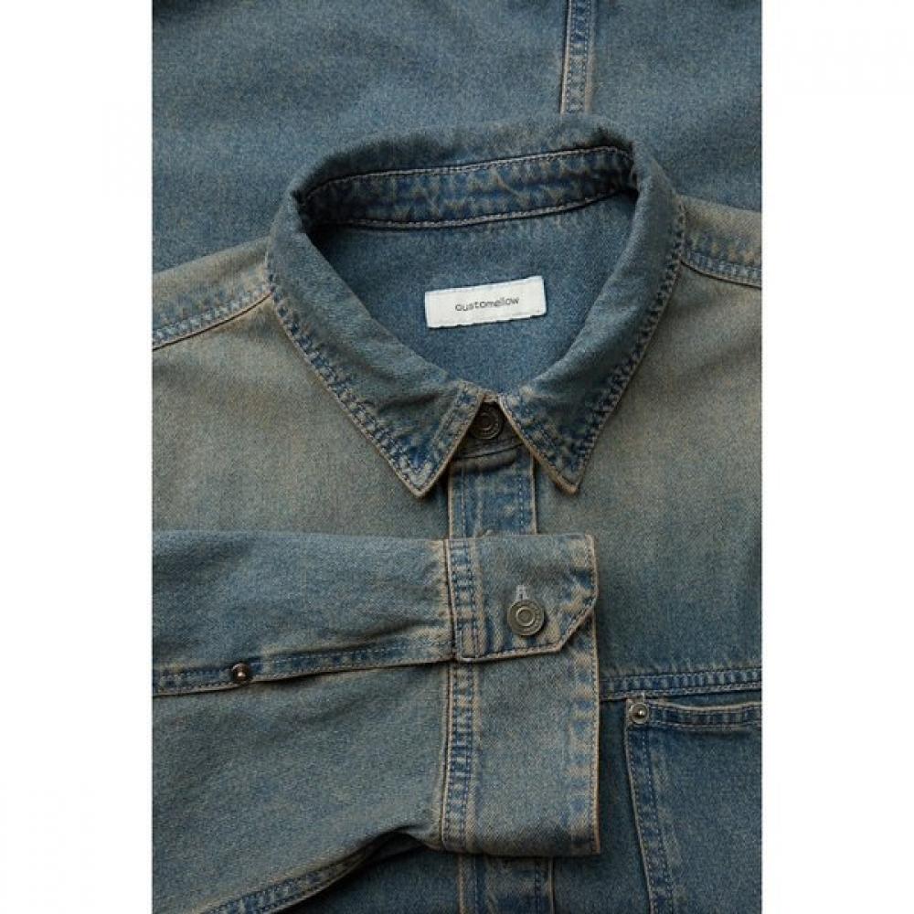 Customellow Oversized Fit Blue Denim Shirt C9sam26211bux
