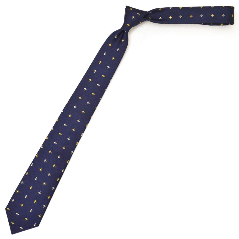 Галстук Маленький цветочный узор Шелковый галстук Ширина меча egg20s008 Синий [Gaga Milano] Мужской галстук/узкий (Размер 7см) BA70206-19