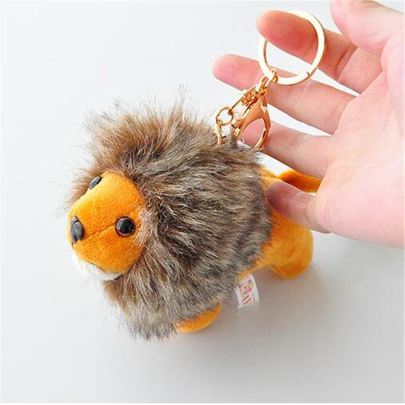 9CM Lovely Lion Plush Stuffed Toys Standing Lion Pendants Keychain Plush Toy for Kid's Gifts PP Cotton