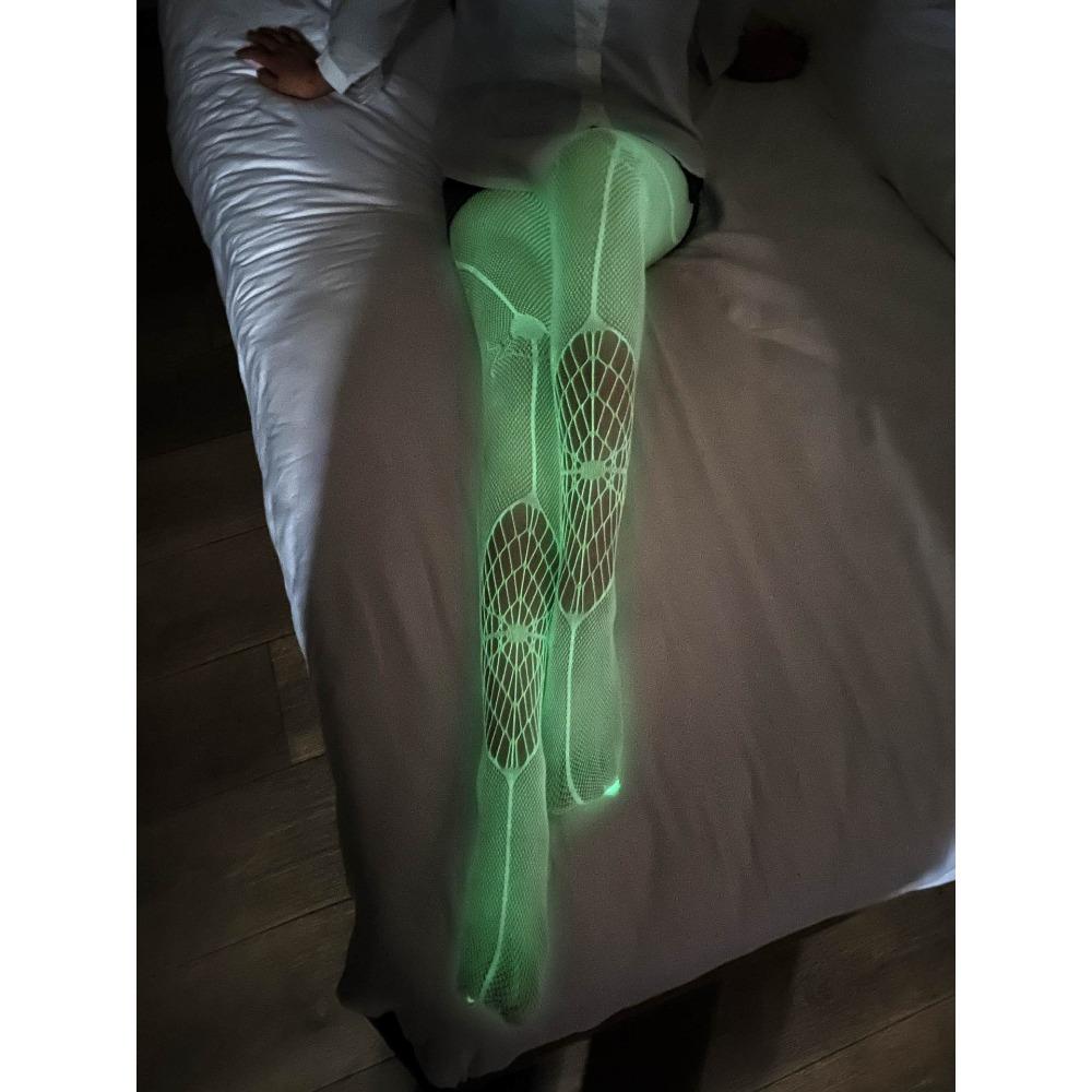 Glowing Fishnet Tights Mesh Hollow Out Pantyhose Fashion Fishnet Stockings
