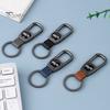 Брелок для ключей из высокопрочной нержавеющей стали D-образной формы, без деформации, с гальваническим покрытием, с защитой от потери, пряжка из искусственной кожи, анти-взлом, автомобильный брелок для ключей, сумка, подвеска