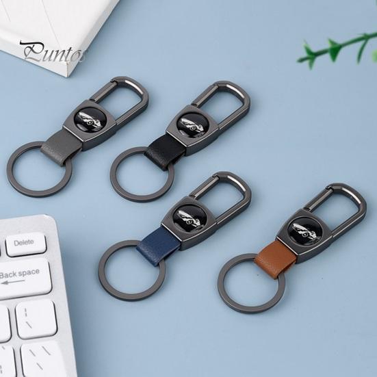 Брелок для ключей из высокопрочной нержавеющей стали D-образной формы, без деформации, с гальваническим покрытием, с защитой от потери, пряжка из искусственной кожи, анти-взлом, автомобильный брелок для ключей, сумка, подвеска