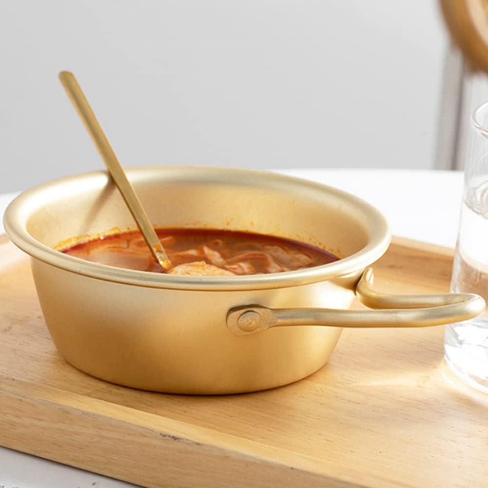 Алюминиевая корейская миска для вина с ручкой, бытовая еда, соусницы, маленькая миска, корейская кухня, круглая миска для приправы на барбекю