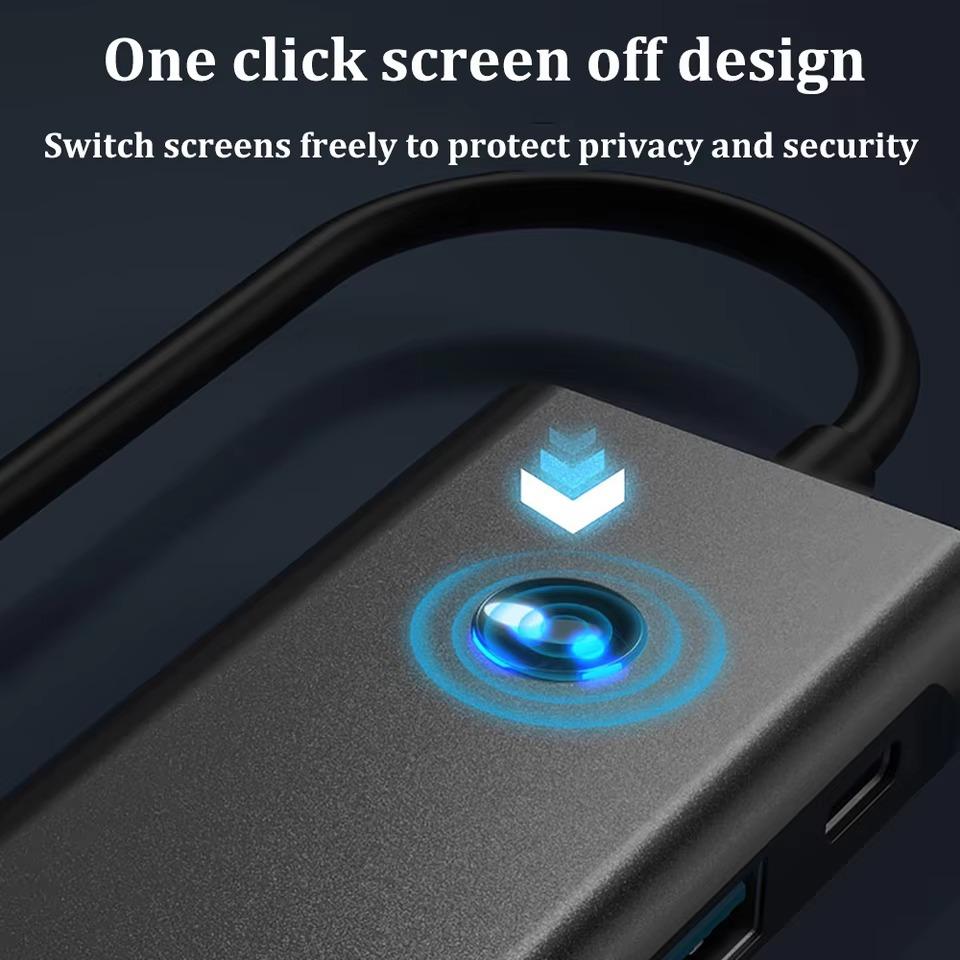 Док-станция 9 в 1 Type C USB C HUB с кнопкой выключения экрана USB 3.0 5 Гбит/с HUB 4K 60 Гц HDMI 100 Вт Быстрая зарядка для ноутбука MacBook PC