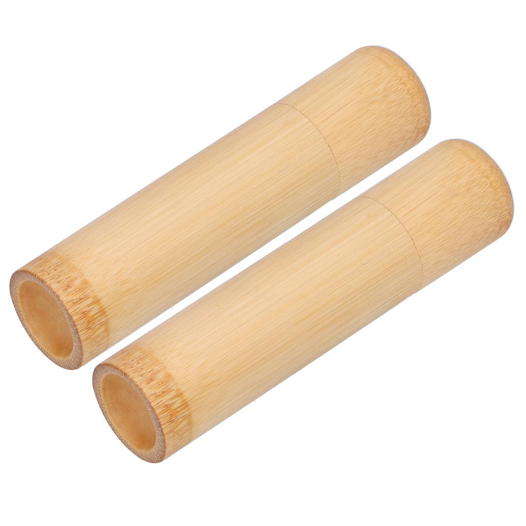 2 шт. Экологичная бамбуковая трубка, портативный цилиндр для хранения чая, мини-круглая банка для хранения специй