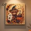 Relaxing Arts And Crafts for Home 2Pcs Halloween Faux Pearl Art Ghost Pumpkin Witch Crow Painting DIY Handmade Gift Craft Enthusiasts Kit