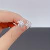 Exquisite Flower Design with Shiny Zircon Decor Stud Earrings Sexy Cute Style Jewelry for Women