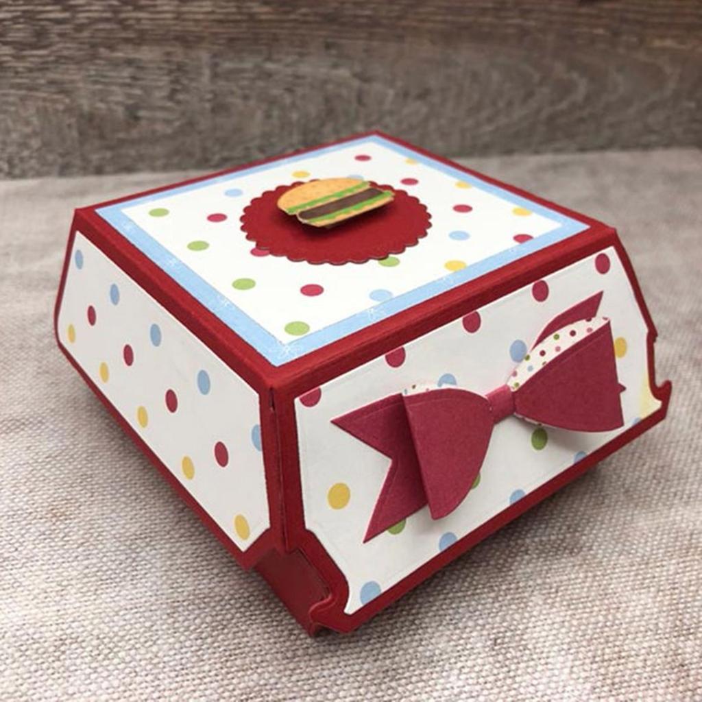 Металлические вырубные формы Коробка для гамбургера Вырубки Шаблоны Формы Трафареты для тиснения для Альбома Скрапбукинга Бумажного декора