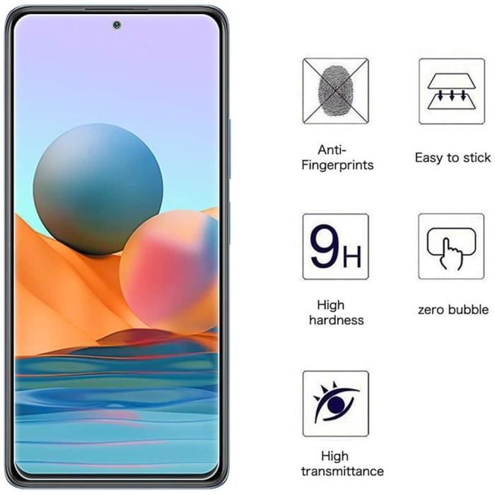 [2 Pack] Film Verre Trempé Pour Xiaomi Redmi Note 10 Pro 6.67" - Protection Ecran Antichocs