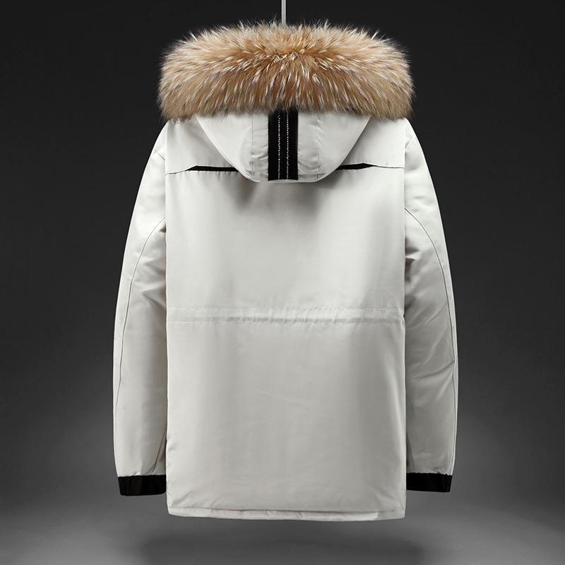 Winter Down Jacket Men 'S Mid -Length Hooded Parker Winter Jacket