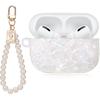Милый чехол для AirPod Pro 2 с жемчужной цепочкой на запястье, блестящим мраморным дизайном, жесткий чехол из ТПУ, совместимый с AirPods Pro 2-го поколения 2022, чехол для женщин и