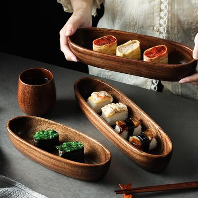 Деревянная миска из акацииПремиальная тарелка для сухофруктовТарелка для сушиКонфетницаПоднос для чаяФруктовницаЦельная деревянная миска в форме лодки