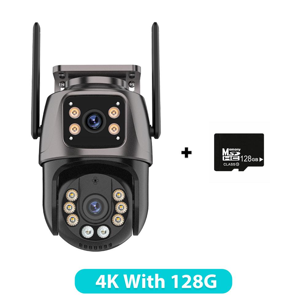 6K HD Three Screen WiFi Security Camera 4K 8MP Outdoor Wirelss PTZ IP Camera Ai Human Detect Video Surveillance iCSee APP