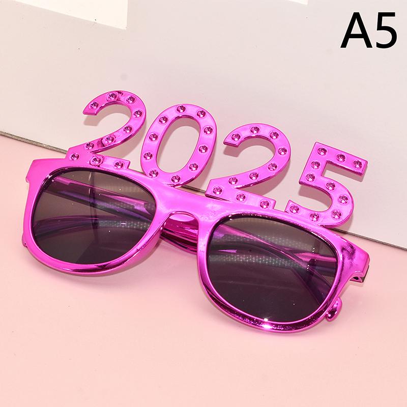 2025 Очки с цифрами, очки с Новым годом, очки с бриллиантовым блеском, реквизит для косплея, украшения для рождественской вечеринки, забавные очки
