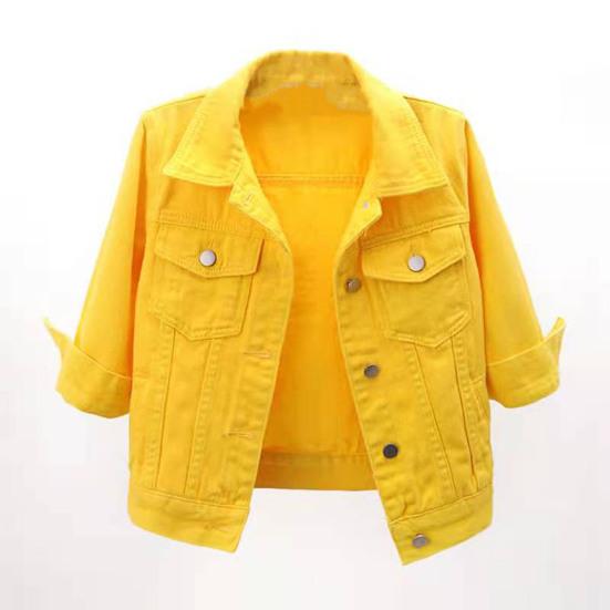 Women Coat Solid Color Slim Fit Close-fitting Young Style Wear-resistant Half Sleeve Buttons