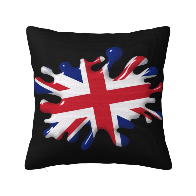 Custom Heart Of British Flag Cushion Covers United Kingdom UK Proud Soft Nordic Pillows Home Decoration