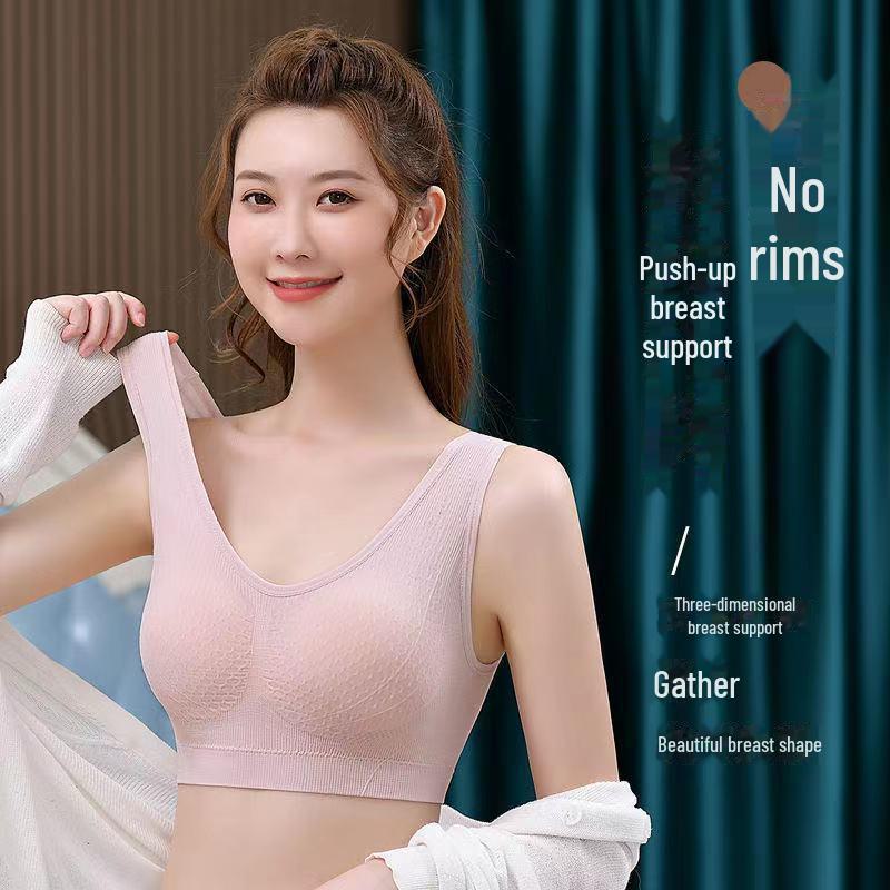 Удобный бюстгальтер-труба со сборками для женщин среднего и пожилого возраста - без стального кольца, дышащий, с боковой поддержкой, бюстгальтер-жилетка для сна