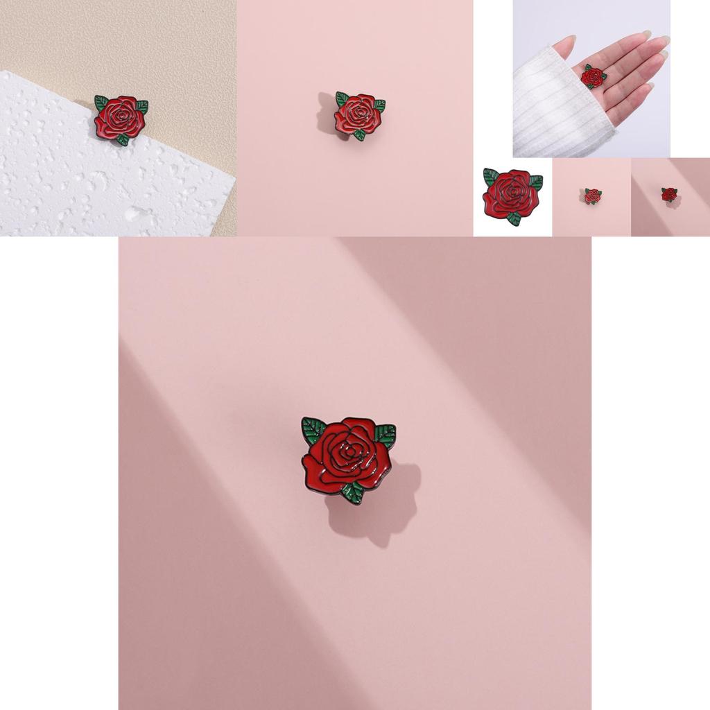 Stunning Alloy Rose Flower Brooch Creative Valentine's Day Gift For Men And Women