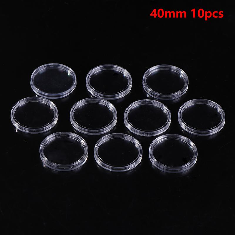 10 шт. 30-46 мм прозрачный круглый держатель для монет коробка для хранения капсул коллекция витрины кольцевые защитные коробки контейнеры