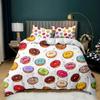 Doughnut Duvet Cover Colorful Tie Dye Qulit Cover For Kids Gift Girly Cute Sweet Multicolor Dessert Food Polyester Bedding Set